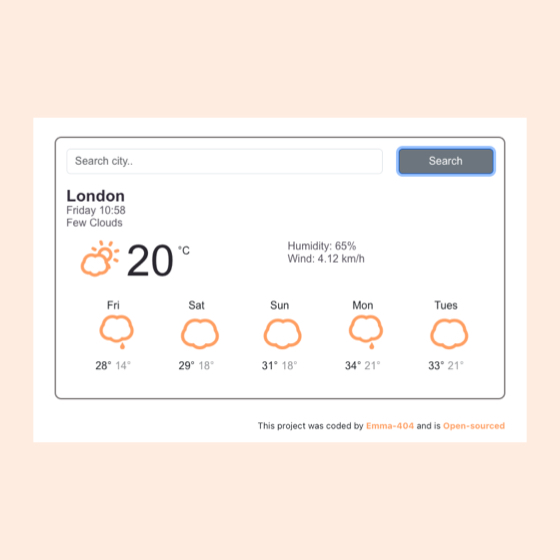 Picture of the React weather project